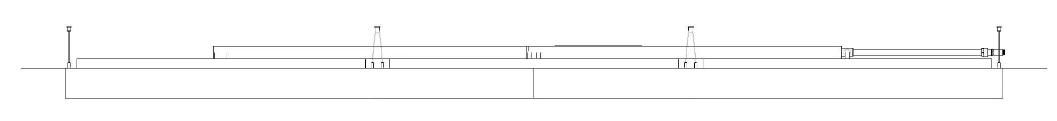 Technische Schnittzeichnung: deckennah montiertes interpanel Deckensegel