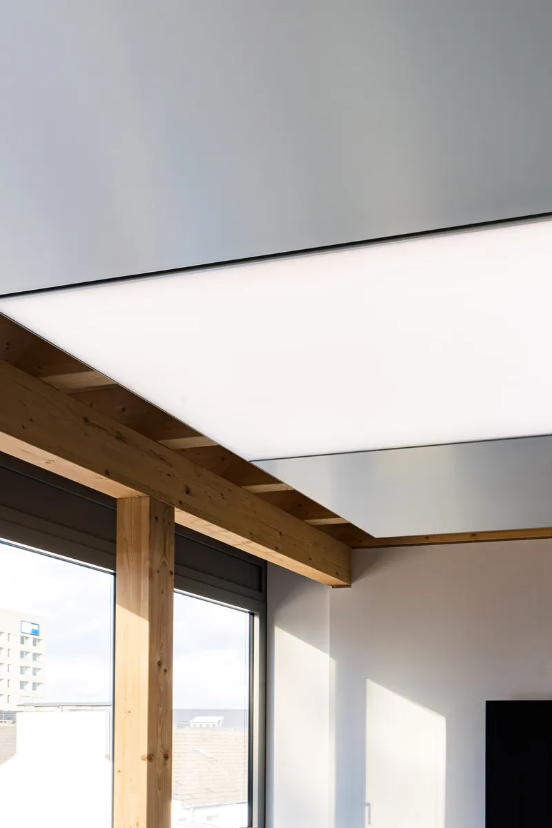 ABW Architekten Düsseldorf: Projektaufnahme mit interpanel Deckensegeln