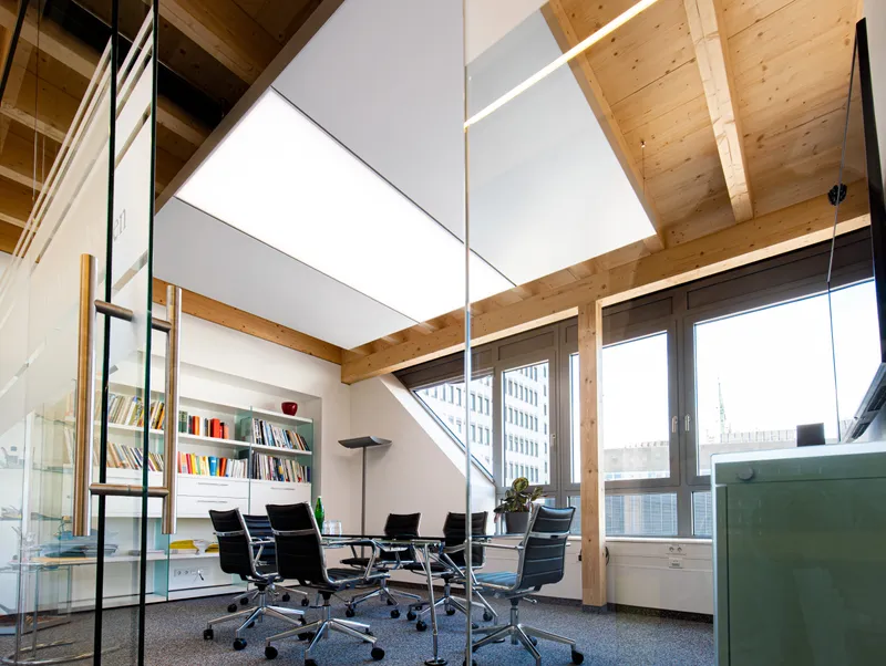 ABW Architekten Düsseldorf: Projektaufnahme mit interpanel Deckensegeln