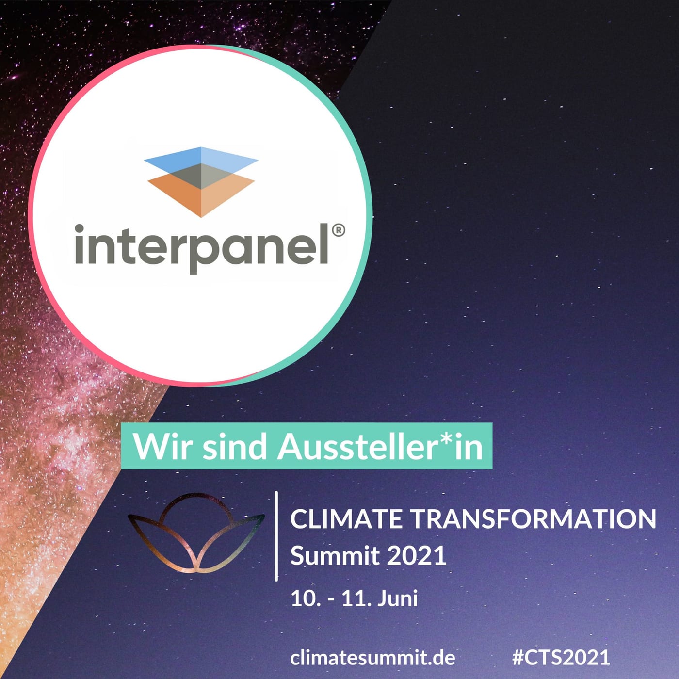 interpanel ist Aussteller auf dem CLIMATE TRANSFORMATION SUMMIT 2021